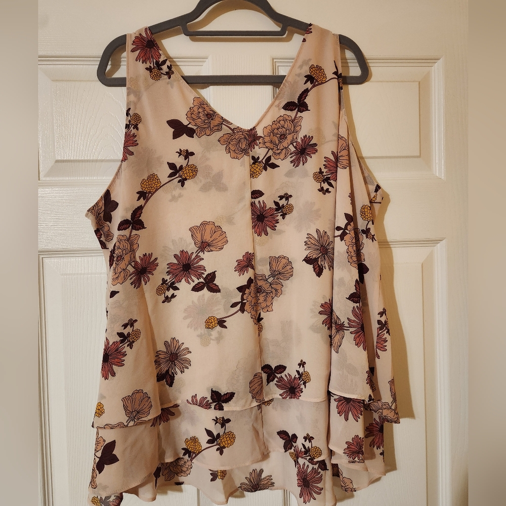 Lane Bryant Floral Sleeveless Blouse